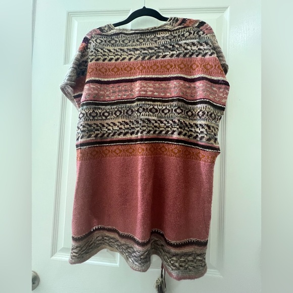 Free People Burgundy Rose V Neck Sweater - Picture 4 of 5